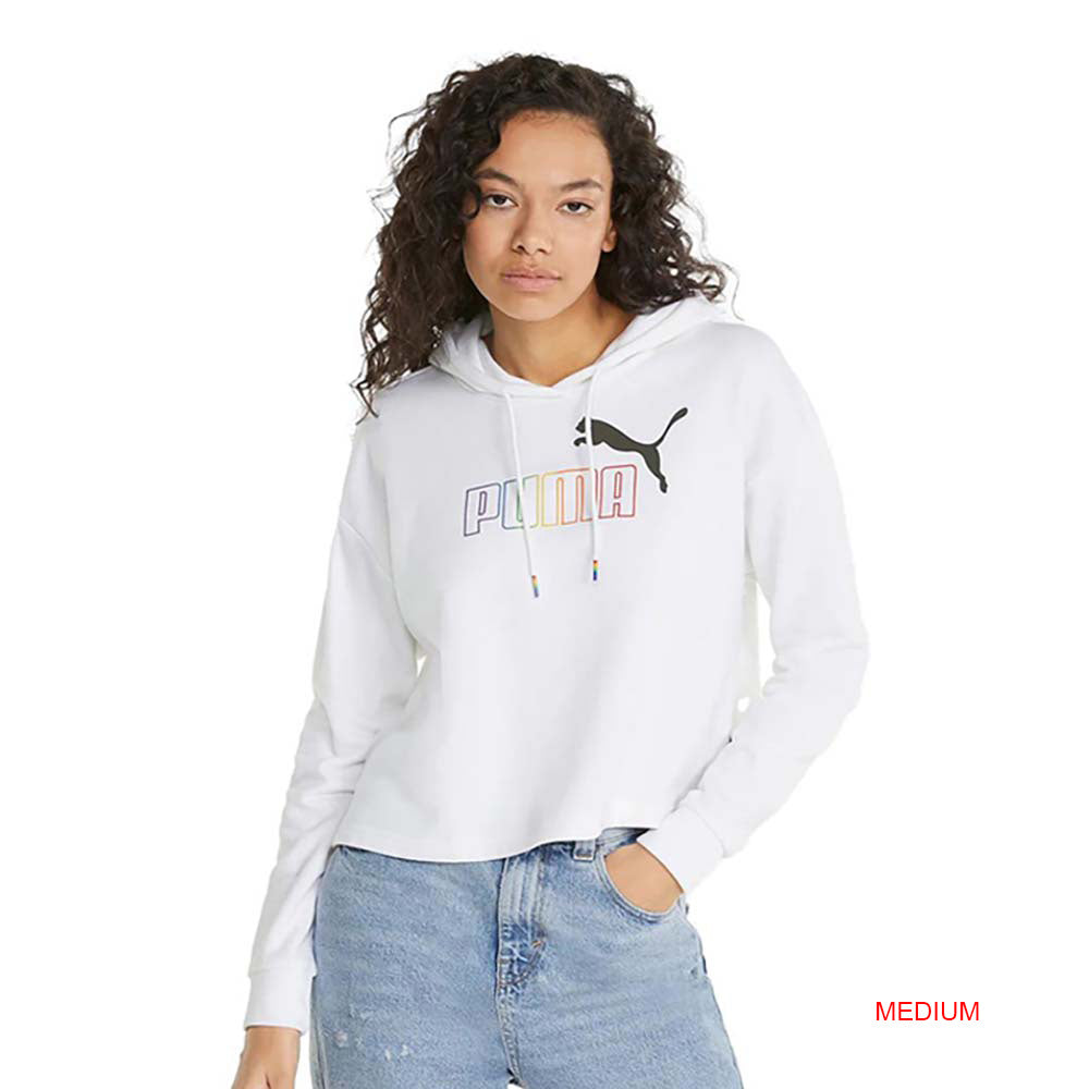 Puma ESS+ Rainbow Cropped Hoodie Womens