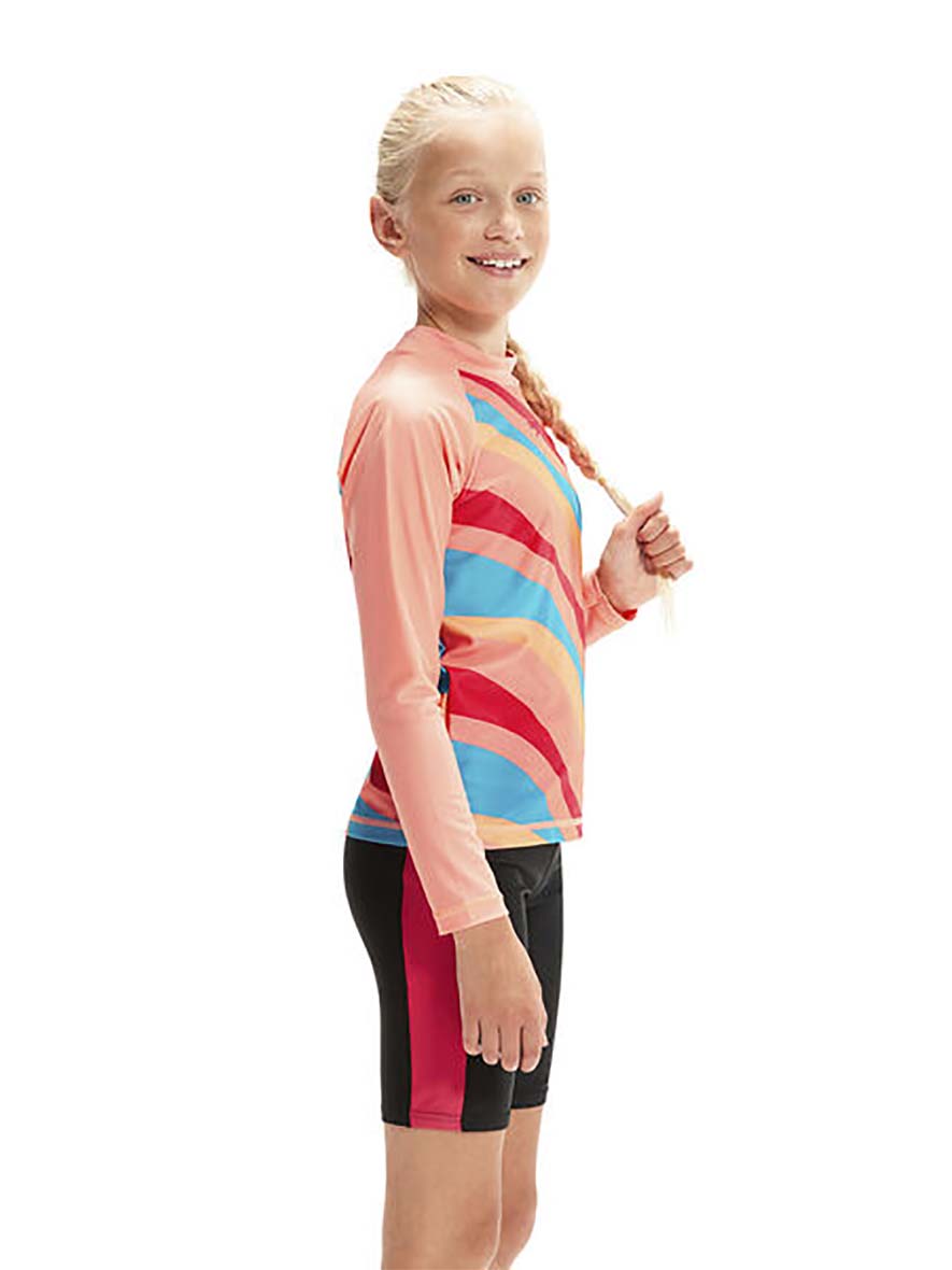 Speedo Girls Longsleeve Printed Rashie