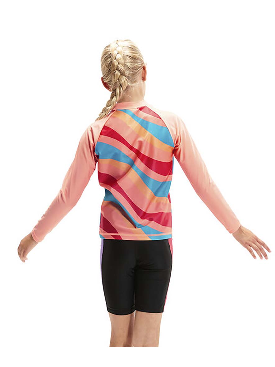 Speedo Girls Longsleeve Printed Rashie