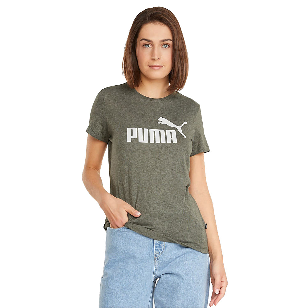 Puma Essentials Logo Heather Tee Womens