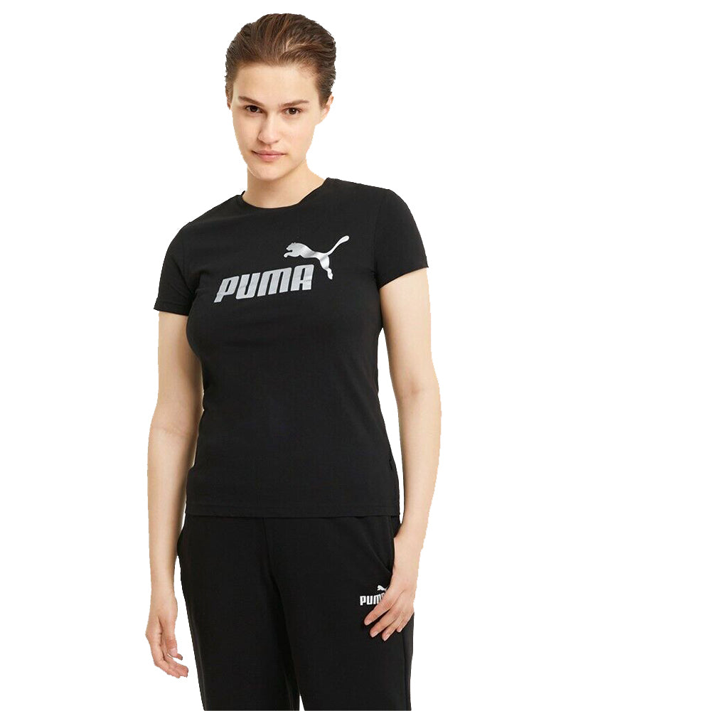 Puma Essentials+ Metallic Logo Tee Womens