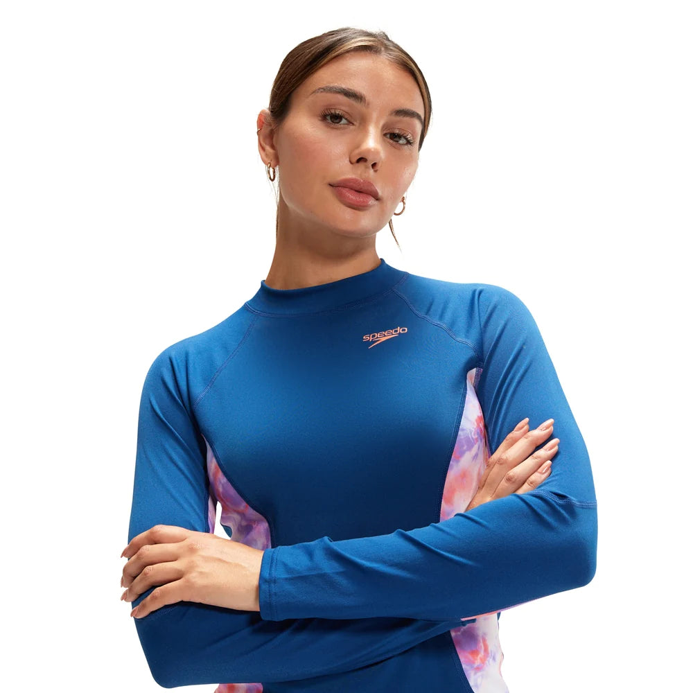 Speedo Printed Longsleeve Rashguard Womens