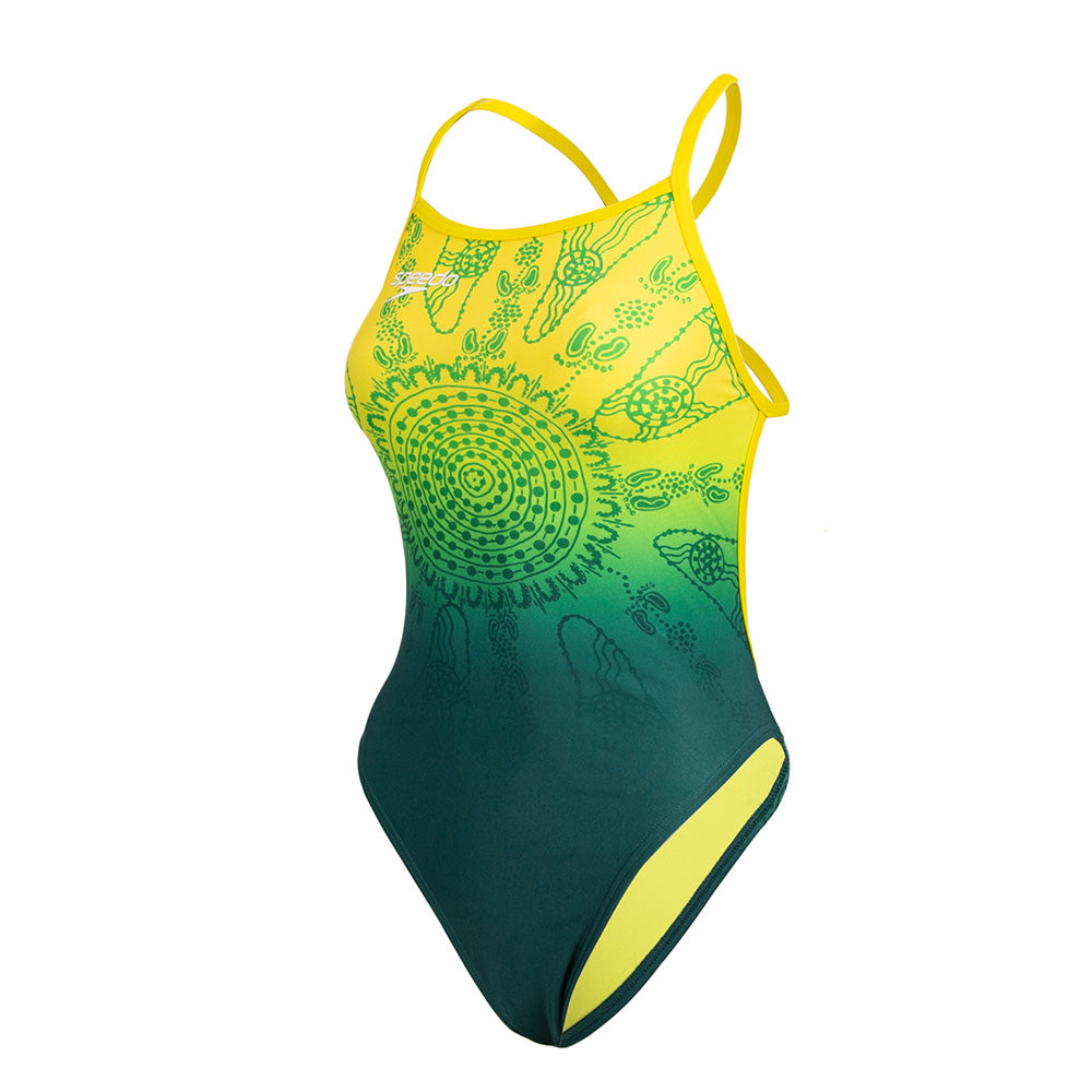 Speedo AUS Replica Printed V-Back Womens