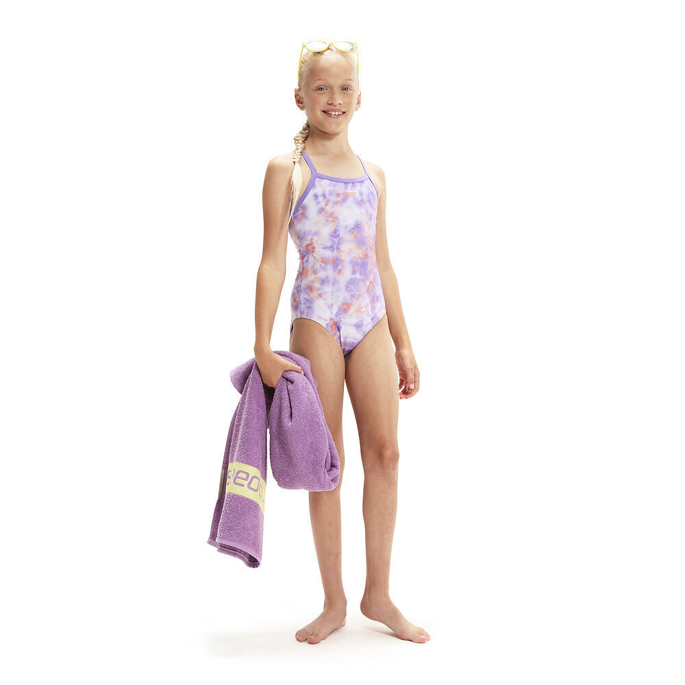 Speedo Girls Printed Thinstrap Muscleback Swimsuit