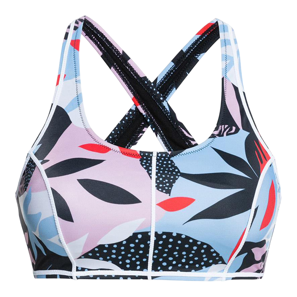 Roxy Fitness Printed Strappy Sports Bra Bikini Top