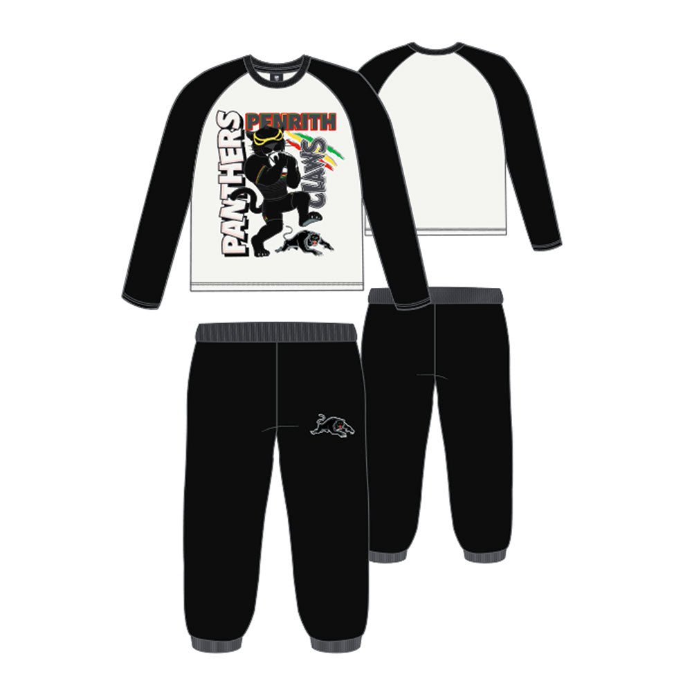 Penrith Panthers Kids Raglan Sleeve Cuffed PJ Set