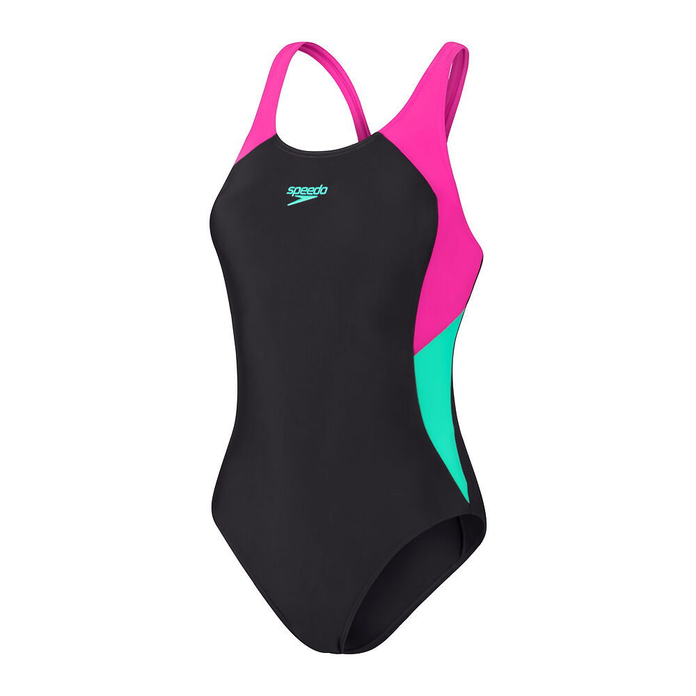 Speedo Colourblock One Piece Muscleback Womens
